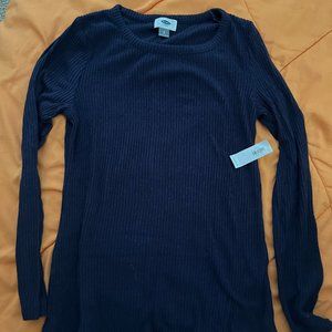 Old Navy Blue ribbed sweater, size small, NWT